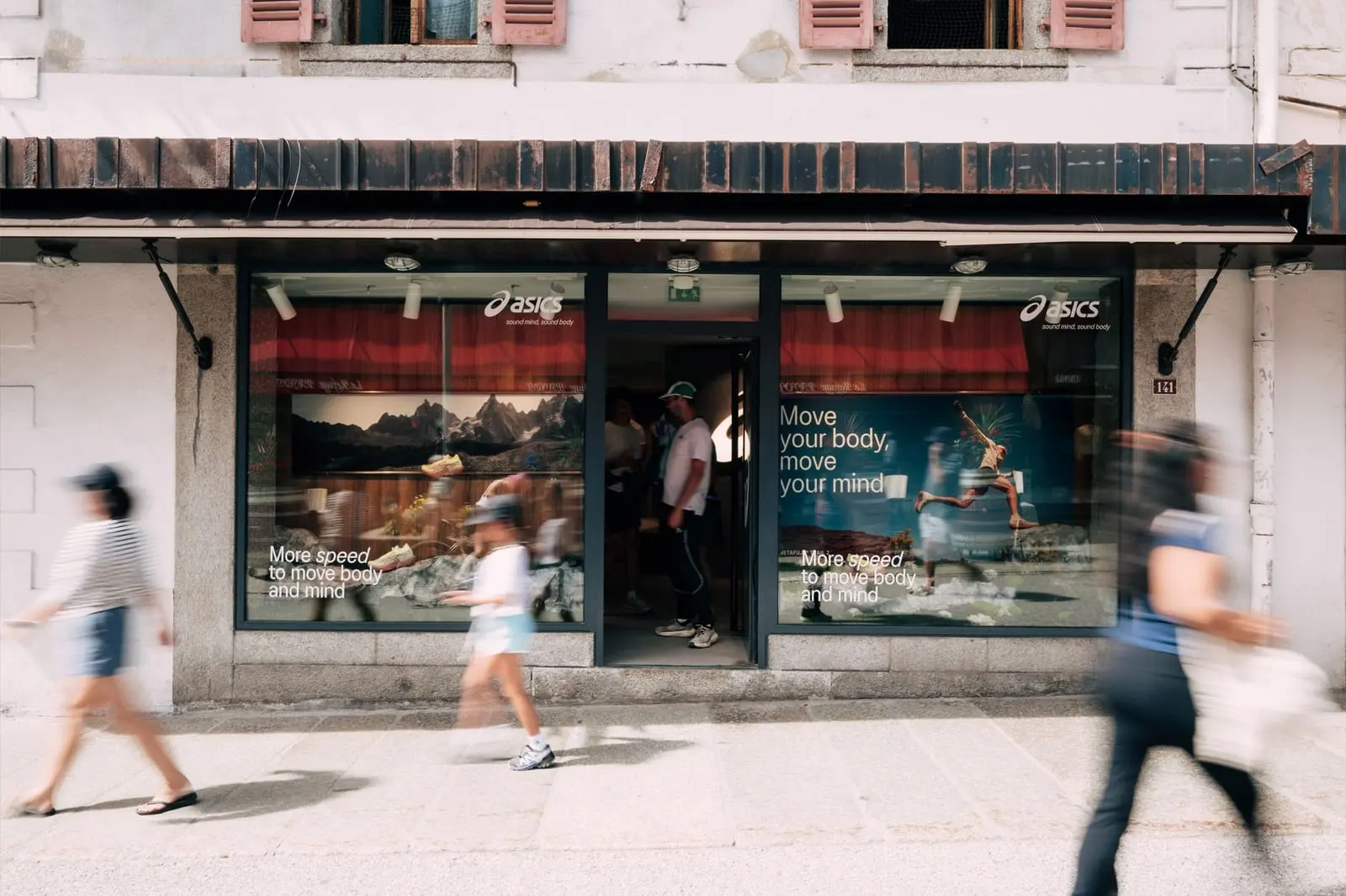 ASICS storefront — sound mind, sound body