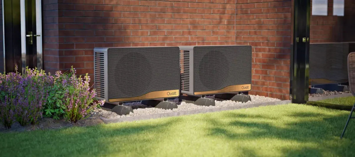 Quatt heat pumps installed outside a home