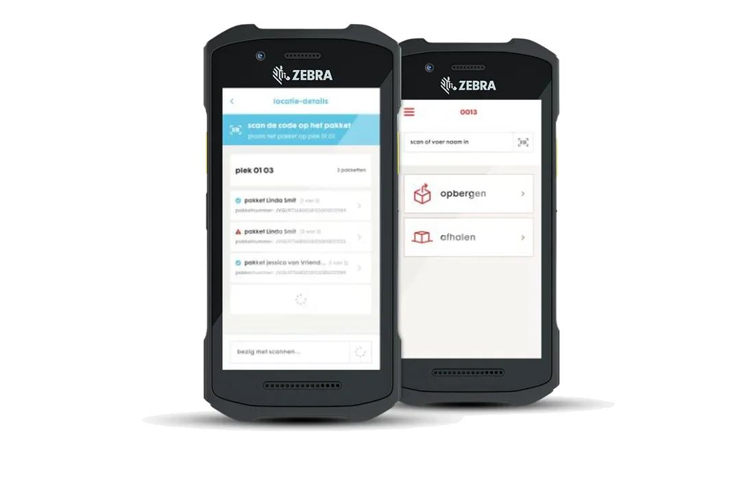 The RFID scanning app running on Zebra handheld devices